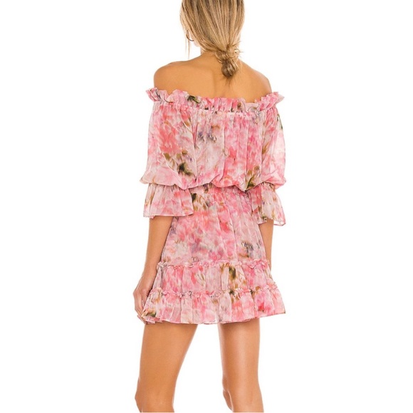 MISA Los Angeles Danae Off-Shoulder Floral Print Dress S - Picture 3 of 5